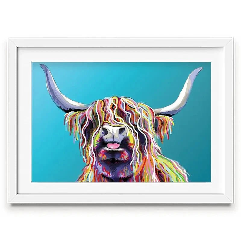 Blue Cheeky Cow Framed Art Print Blue Cheeky Cow Framed Art Print wall art product Independent