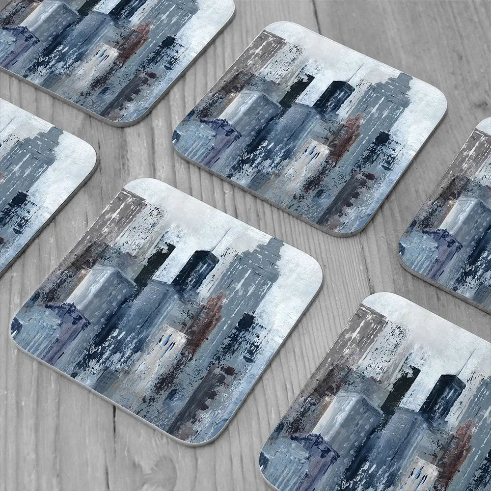 Blue City Mood Coaster Set Blue City Mood Coaster Set wall art product Art Print Shop