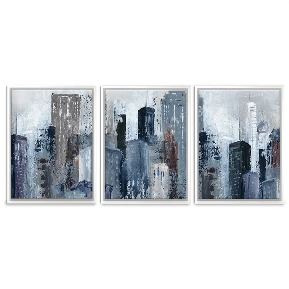 Blue City Mood Trio Canvas Print Blue City Mood Trio Canvas Print wall art product Carol Robinson