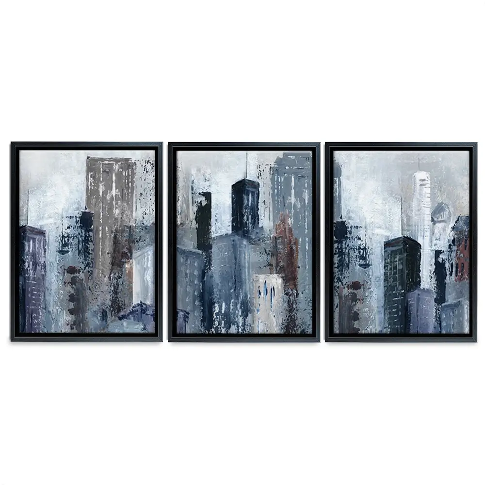 Blue City Mood Trio Canvas Print Blue City Mood Trio Canvas Print wall art product Carol Robinson
