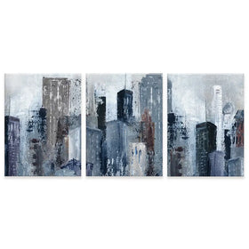 Blue City Mood Trio Canvas Print Blue City Mood Trio Canvas Print wall art product Carol Robinson