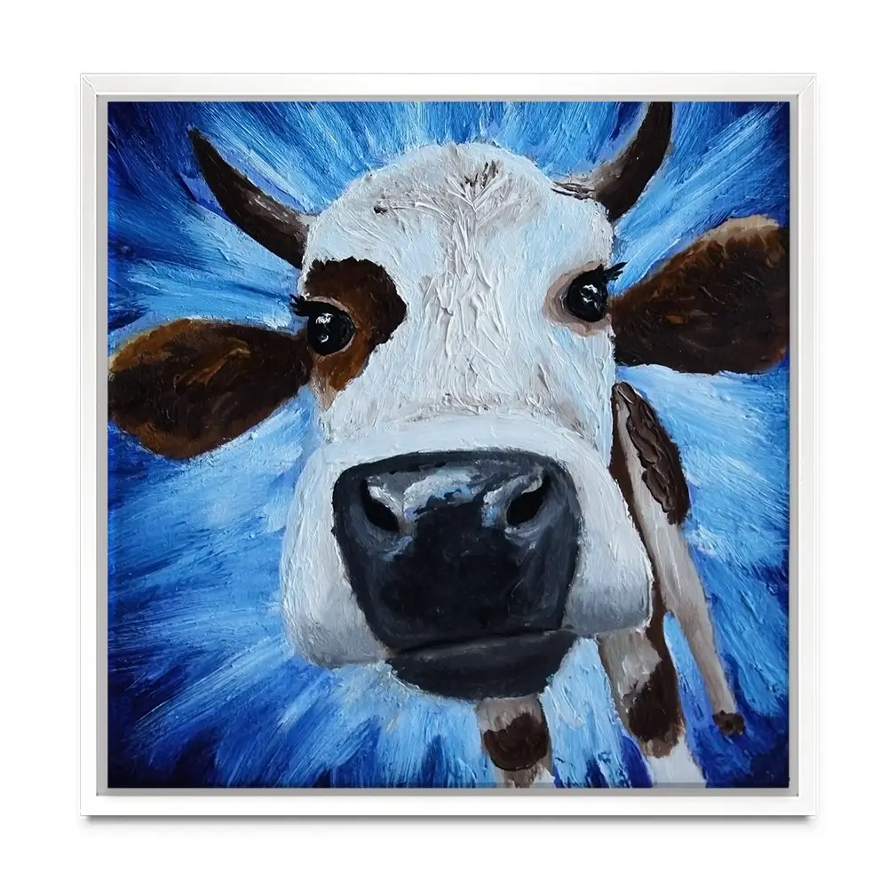 Blue Cow Canvas Print Blue Cow Canvas Print wall art product Daria Ermolina / Shutterstock