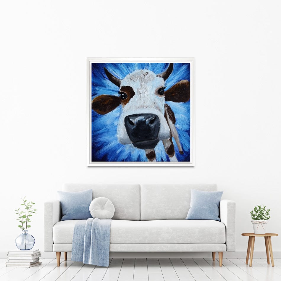 Blue Cow Canvas Print Blue Cow Canvas Print wall art product Daria Ermolina / Shutterstock