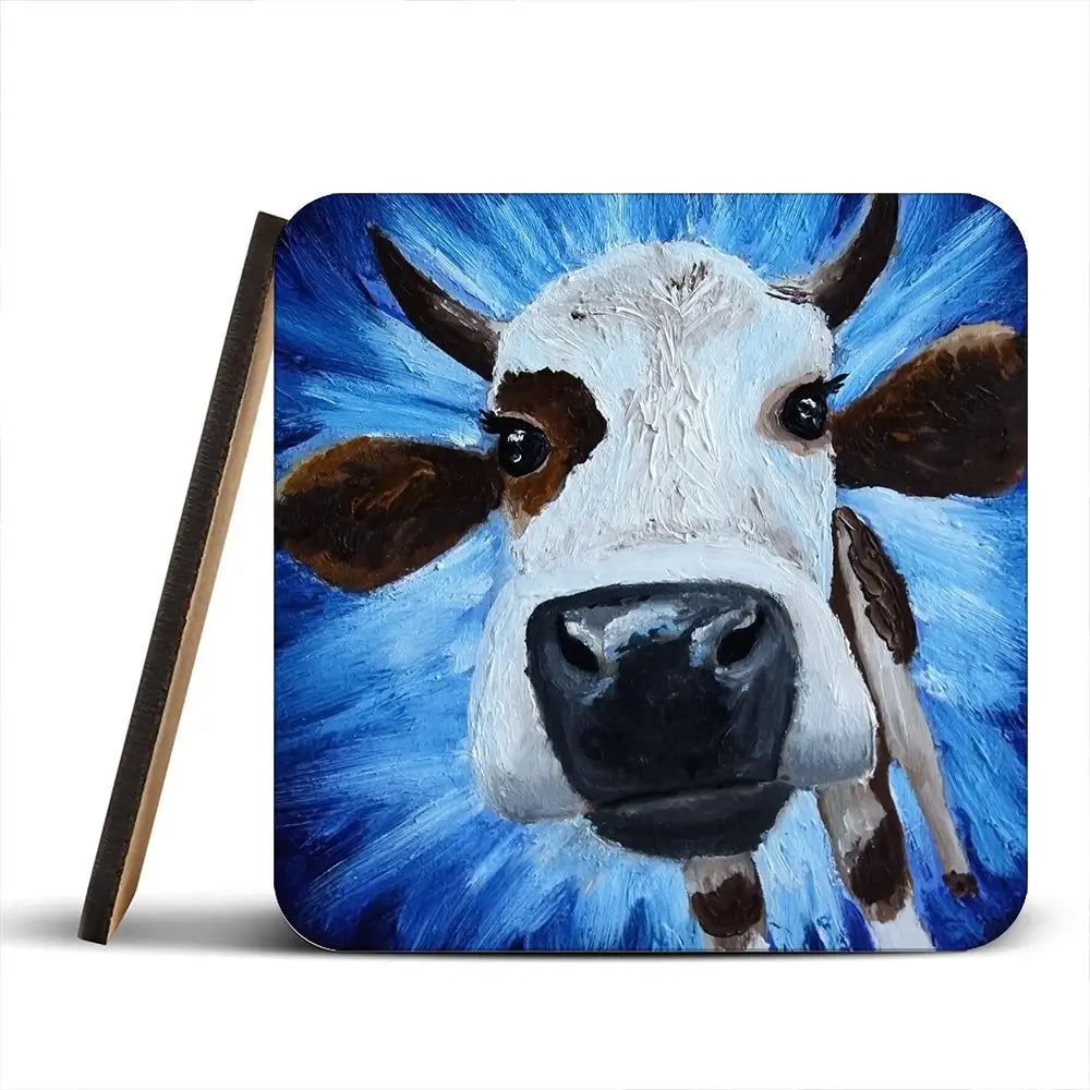 Blue Cow Coaster Set Blue Cow Coaster Set wall art product Daria Ermolina / Shutterstock