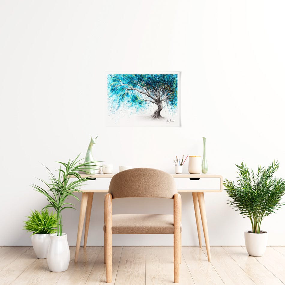 Blue Crystal Dream Tree Art Print wall art product Ashvin Harrison
