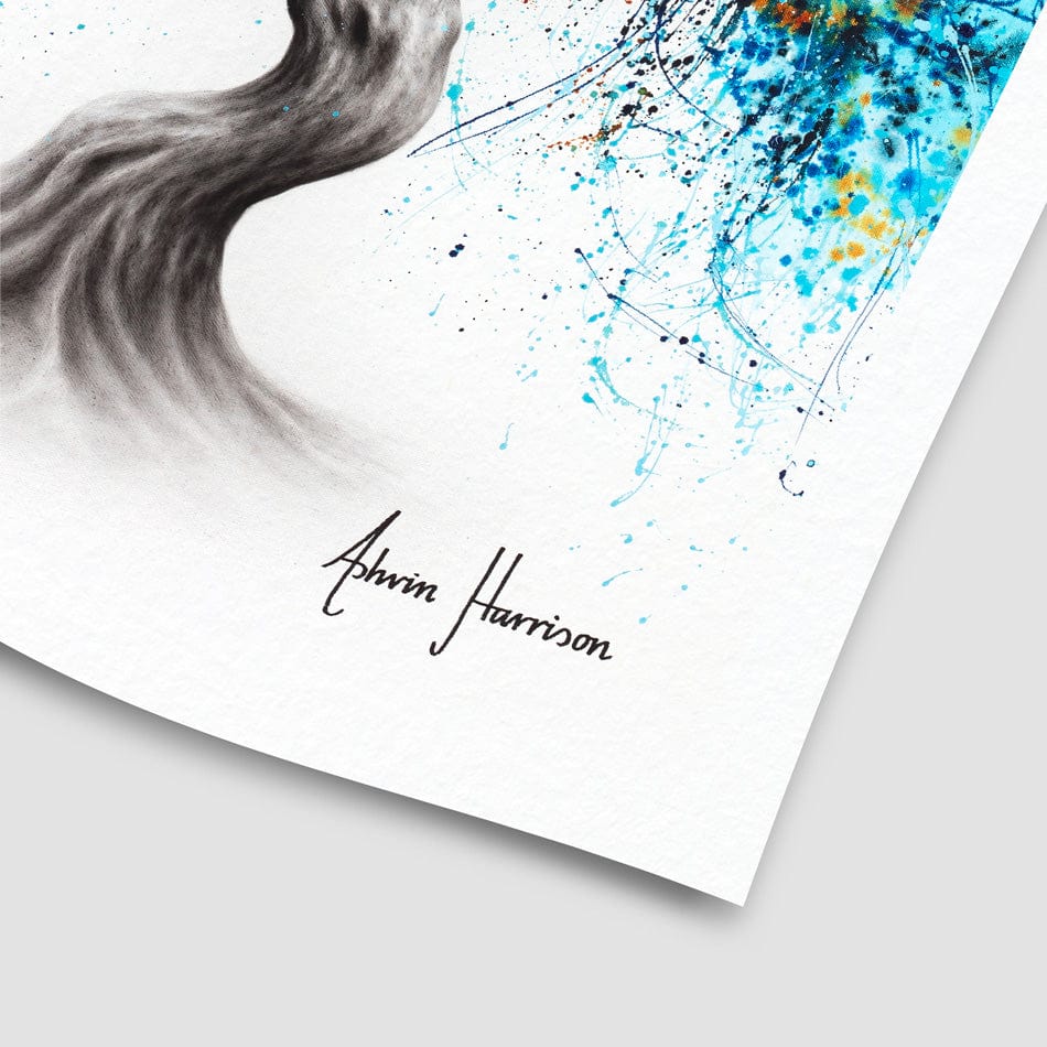 Blue Crystal Dream Tree Art Print wall art product / Shutterstock