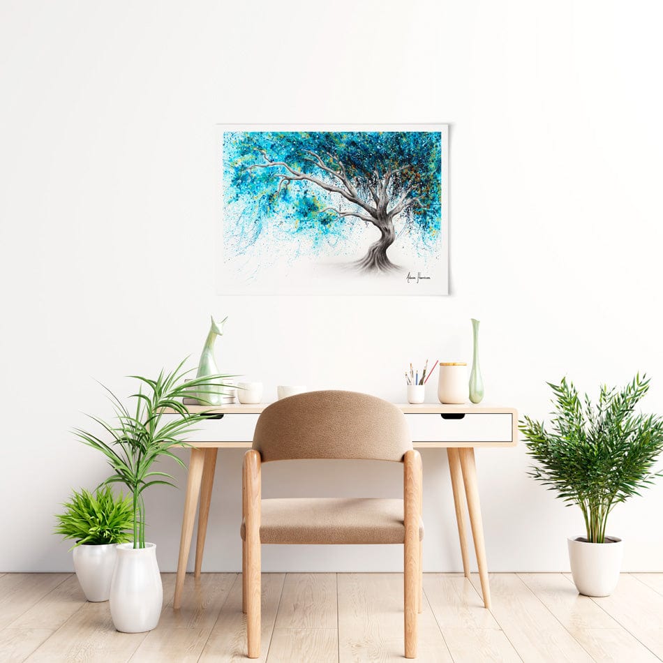 Blue Crystal Dream Tree Art Print wall art product Ashvin Harrison