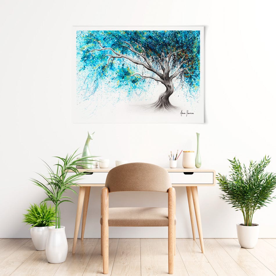 Blue Crystal Dream Tree Art Print wall art product Ashvin Harrison