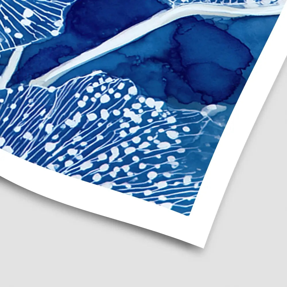 Blue Floral Pattern Close Up Art Print Blue Floral Pattern Close Up Art Print wall art product Chromatic Storm Studio