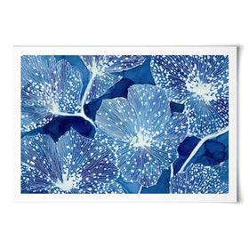 Blue Floral Pattern Close Up Art Print Blue Floral Pattern Close Up Art Print wall art product Chromatic Storm Studio