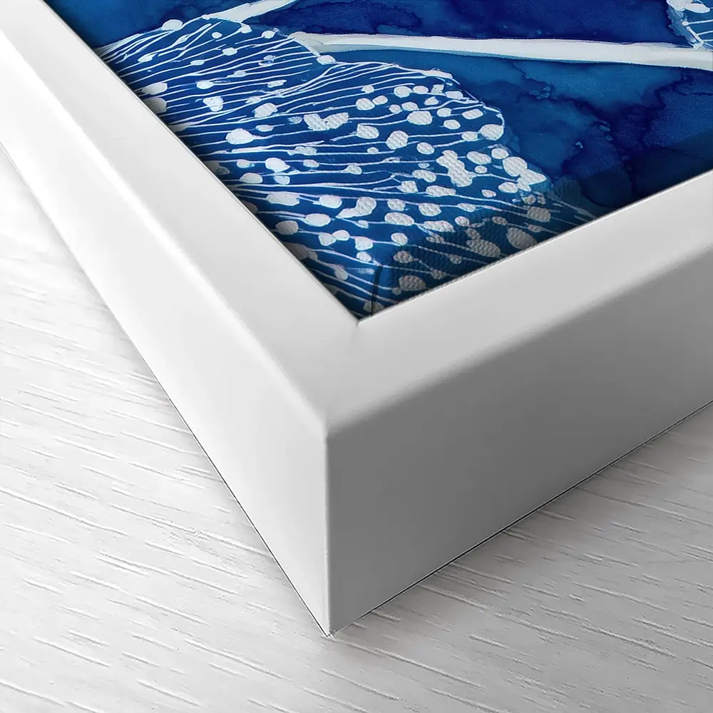 Blue Floral Pattern Close Up Canvas Print Blue Floral Pattern Close Up Canvas Print wall art product Chromatic Storm Studio