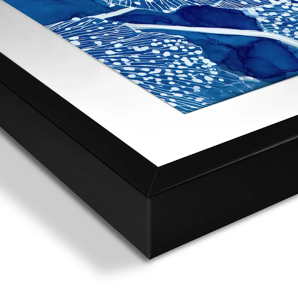 Blue Floral Pattern Close Up Framed Art Print Blue Floral Pattern Close Up Framed Art Print wall art product Chromatic Storm Studio