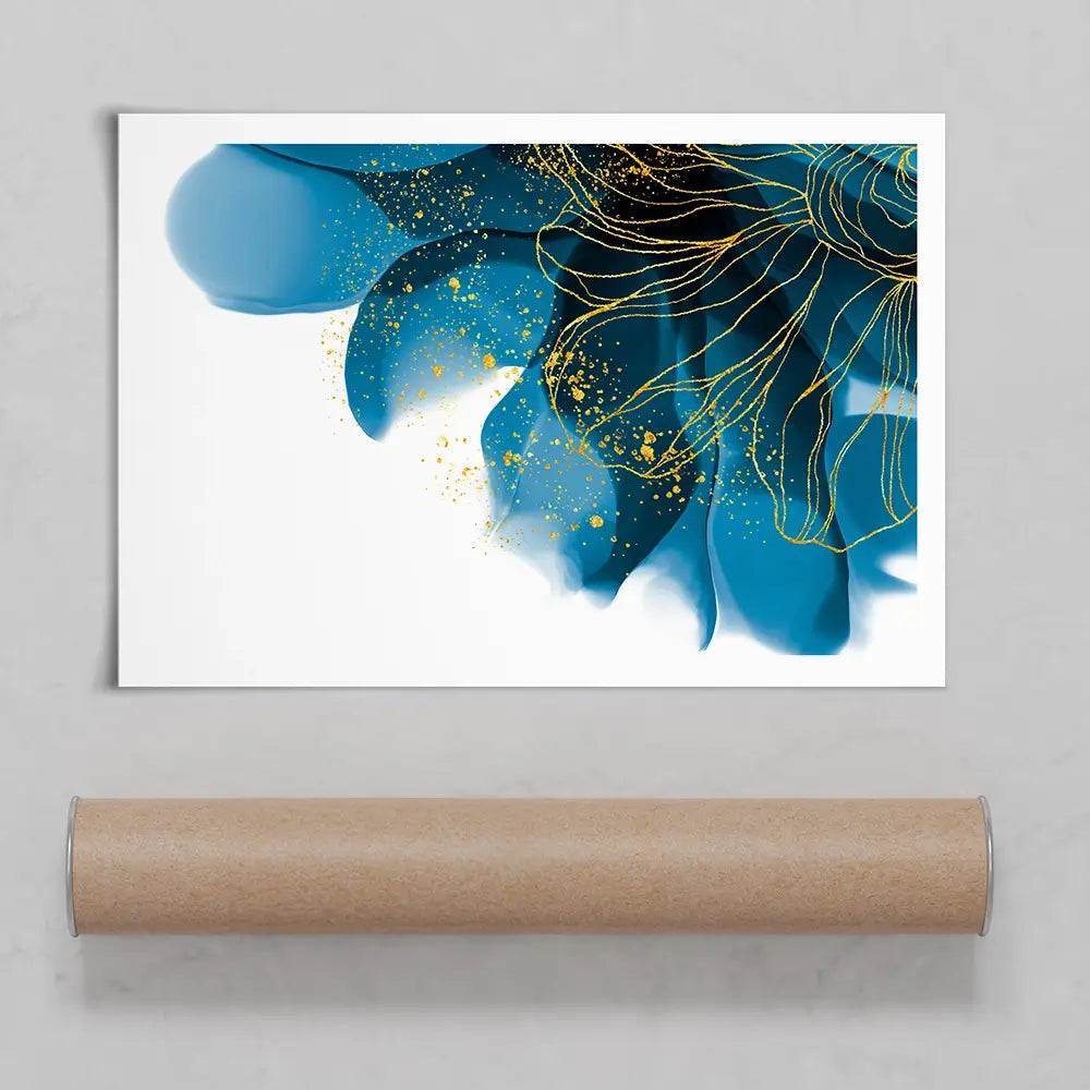 Blue Floral Speckles Art Print Blue Floral Speckles Art Print wall art product Olga.And.Design / Shutterstock