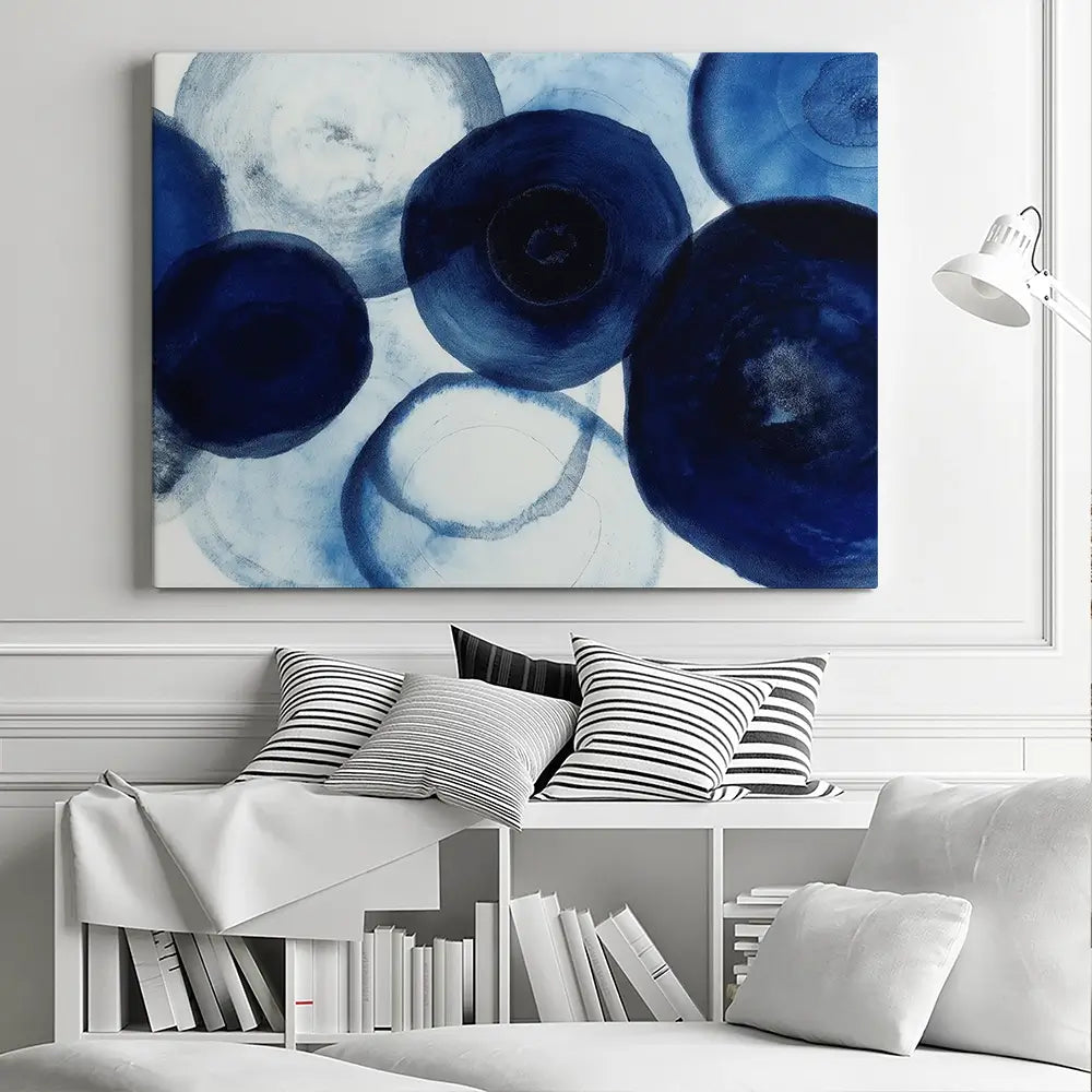 Blue Flow Bloom Canvas Print Blue Flow Bloom Canvas Print wall art product Chromatic Storm Studio