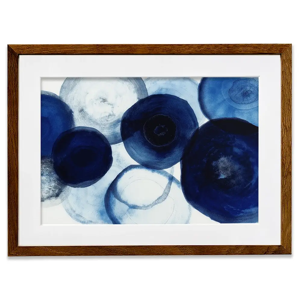 Blue Flow Bloom Framed Art Print Blue Flow Bloom Framed Art Print wall art product Chromatic Storm Studio
