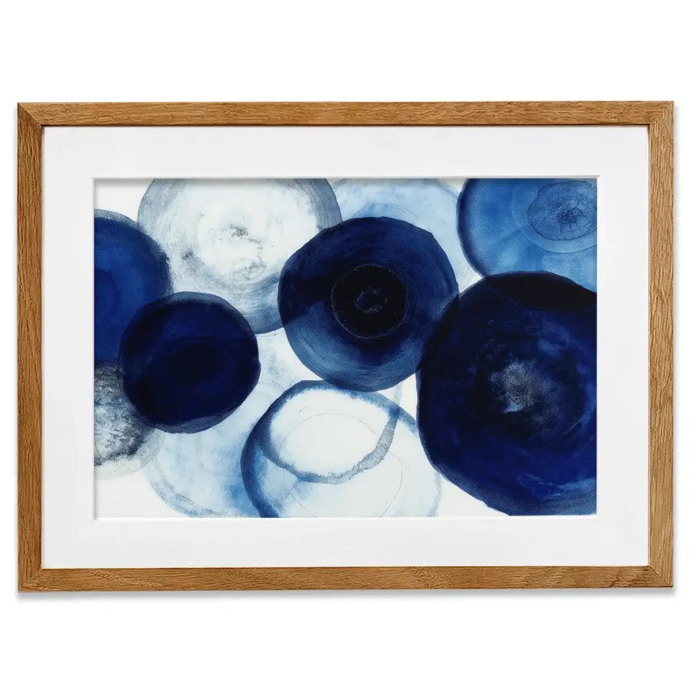Blue Flow Bloom Framed Art Print Blue Flow Bloom Framed Art Print wall art product Chromatic Storm Studio