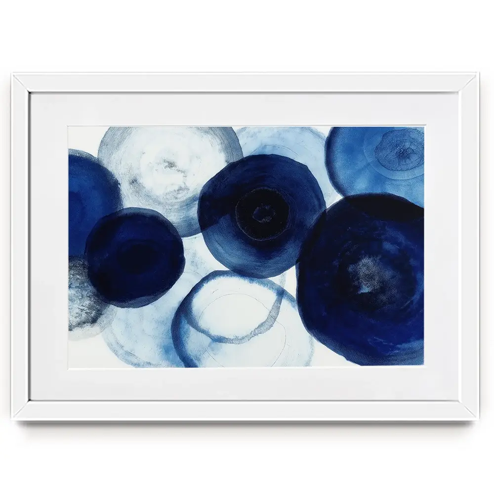 Blue Flow Bloom Framed Art Print Blue Flow Bloom Framed Art Print wall art product Chromatic Storm Studio