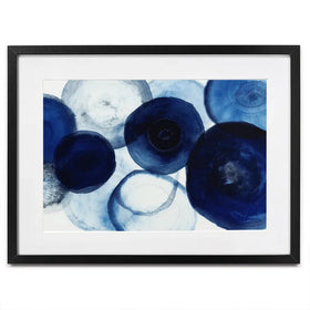 Blue Flow Bloom Framed Art Print Blue Flow Bloom Framed Art Print wall art product Chromatic Storm Studio