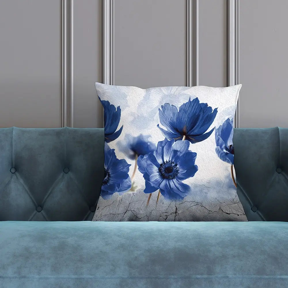 Blue Flowers Cushion Blue Flowers Cushion wall art product Creative Idea / Shutterstock