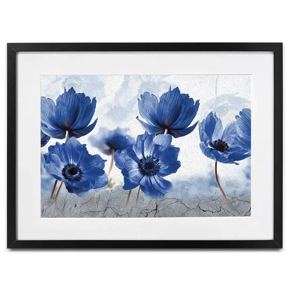 Blue Flowers Framed Art Print Blue Flowers Framed Art Print wall art product Creative Idea / Shutterstock