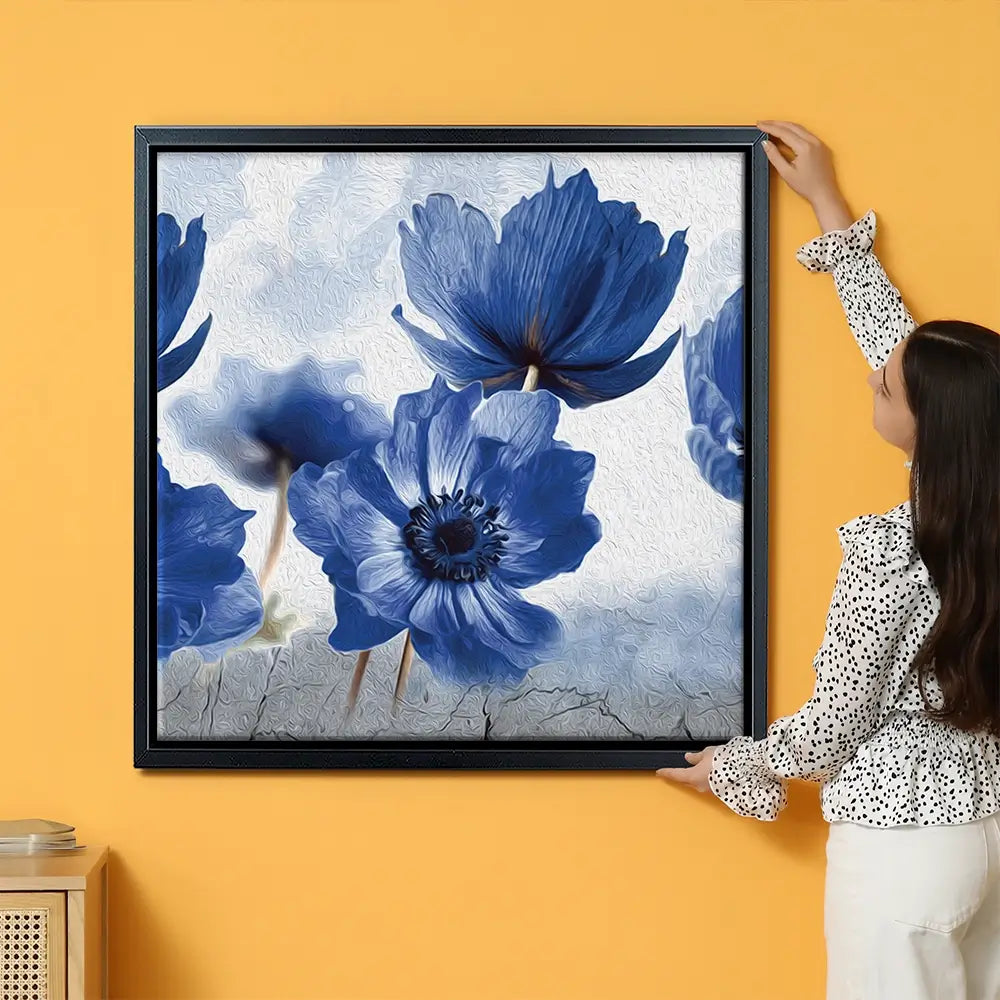 Blue Flowers Oversized Canvas Print Blue Flowers Oversized Canvas Print wall art product Creative Idea / Shutterstock