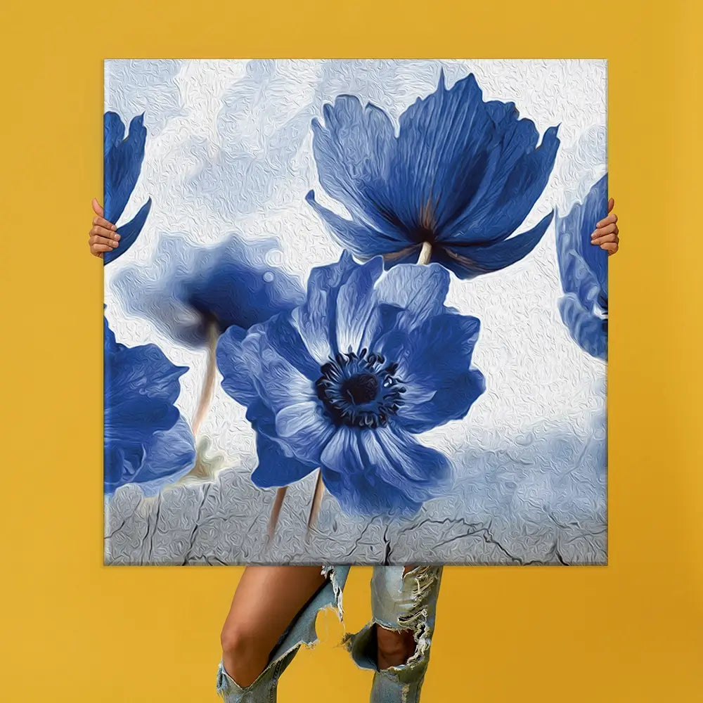 Blue Flowers Oversized Canvas Print Blue Flowers Oversized Canvas Print wall art product Creative Idea / Shutterstock