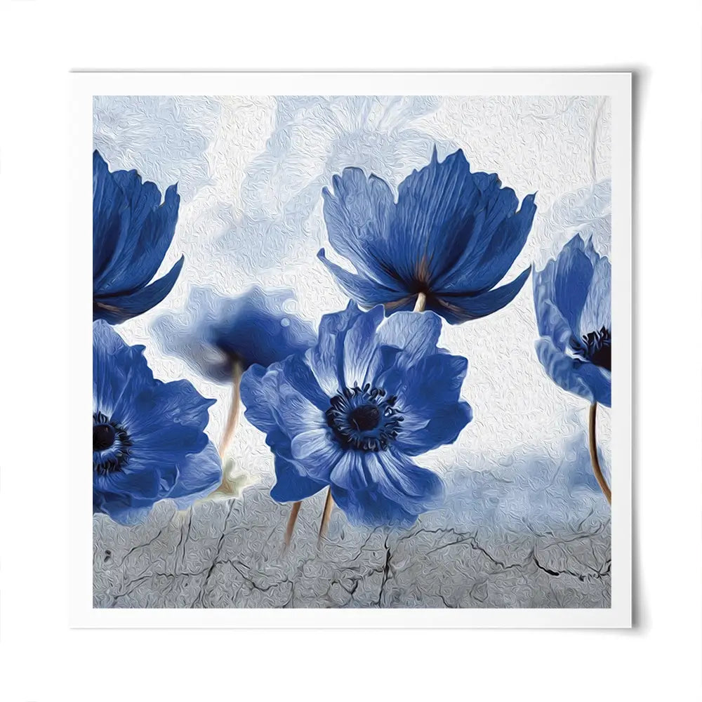 Blue Flowers Square Art Print Blue Flowers Square Art Print wall art product Creative Idea / Shutterstock