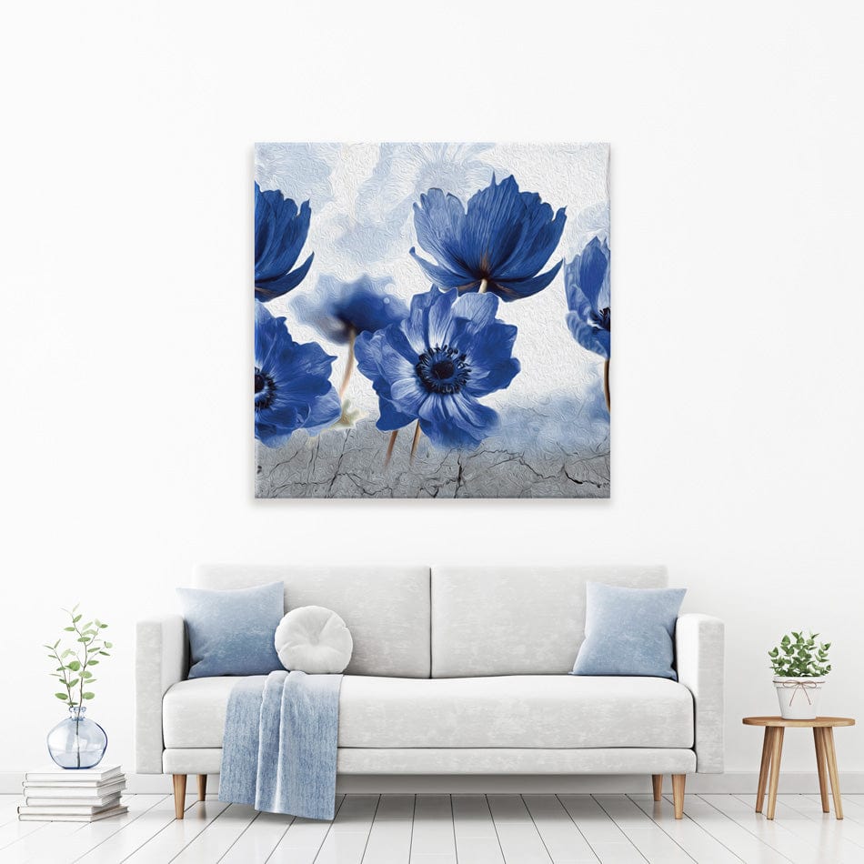 Blue Flowers Square Canvas Print wall art product Creative Idea / Shutterstock