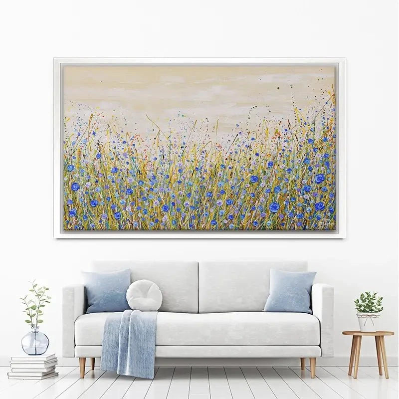 Blue Flowers Symphony Canvas Print Blue Flowers Symphony Canvas Print wall art product Olga Tkachyk