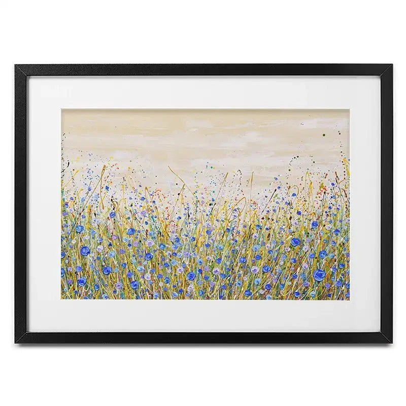 Blue Flowers Symphony Framed Art Print Blue Flowers Symphony Framed Art Print wall art product Olga Tkachyk
