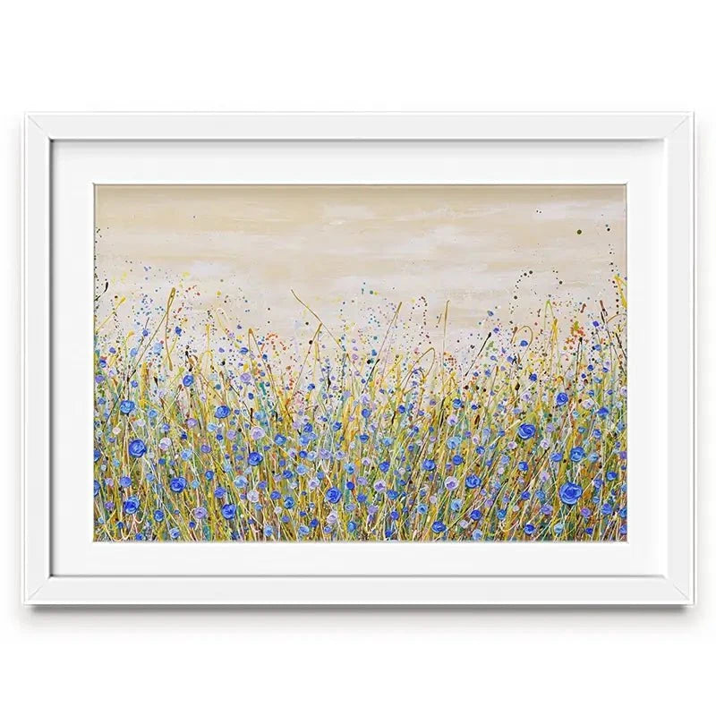 Blue Flowers Symphony Framed Art Print Blue Flowers Symphony Framed Art Print wall art product Olga Tkachyk