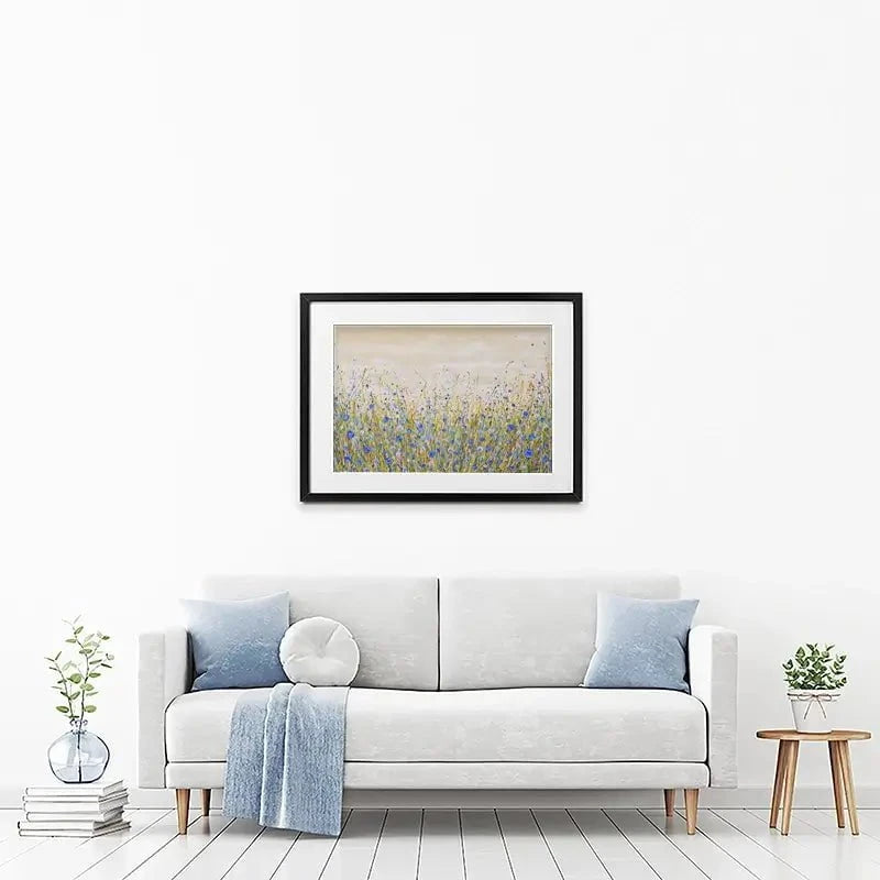 Blue Flowers Symphony Framed Art Print Blue Flowers Symphony Framed Art Print wall art product Olga Tkachyk