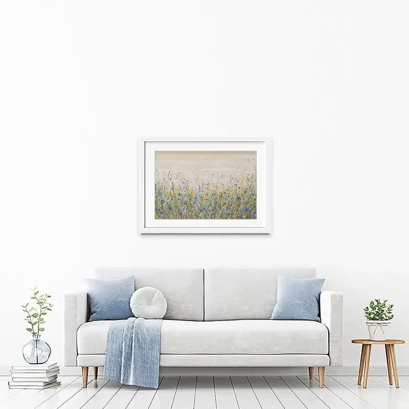 Blue Flowers Symphony Framed Art Print Blue Flowers Symphony Framed Art Print wall art product Olga Tkachyk