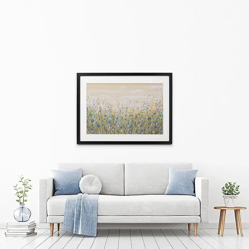 Blue Flowers Symphony Framed Art Print Blue Flowers Symphony Framed Art Print wall art product Olga Tkachyk