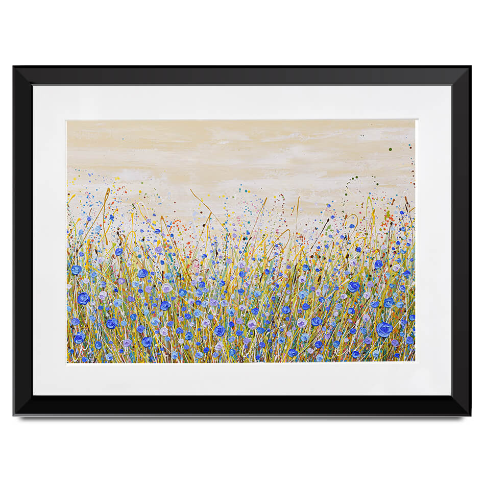 Blue Flowers Symphony Framed Art Print Blue Flowers Symphony Framed Art Print wall art product Olga Tkachyk