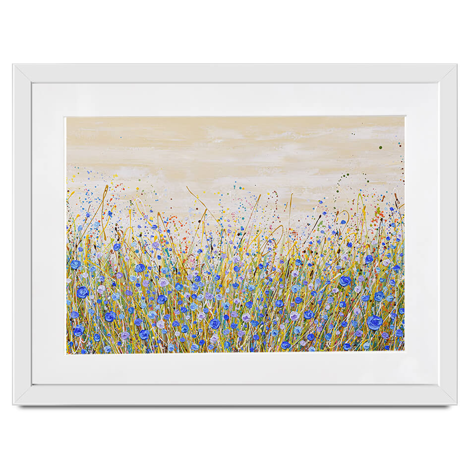 Blue Flowers Symphony Framed Art Print Blue Flowers Symphony Framed Art Print wall art product Olga Tkachyk