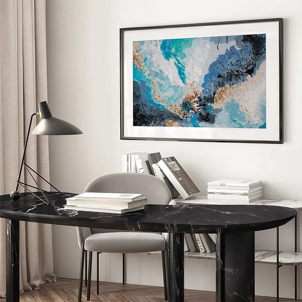 Blue Gold 2 Framed Art Print Blue Gold 2 Framed Art Print wall art product Olga Tkachyk