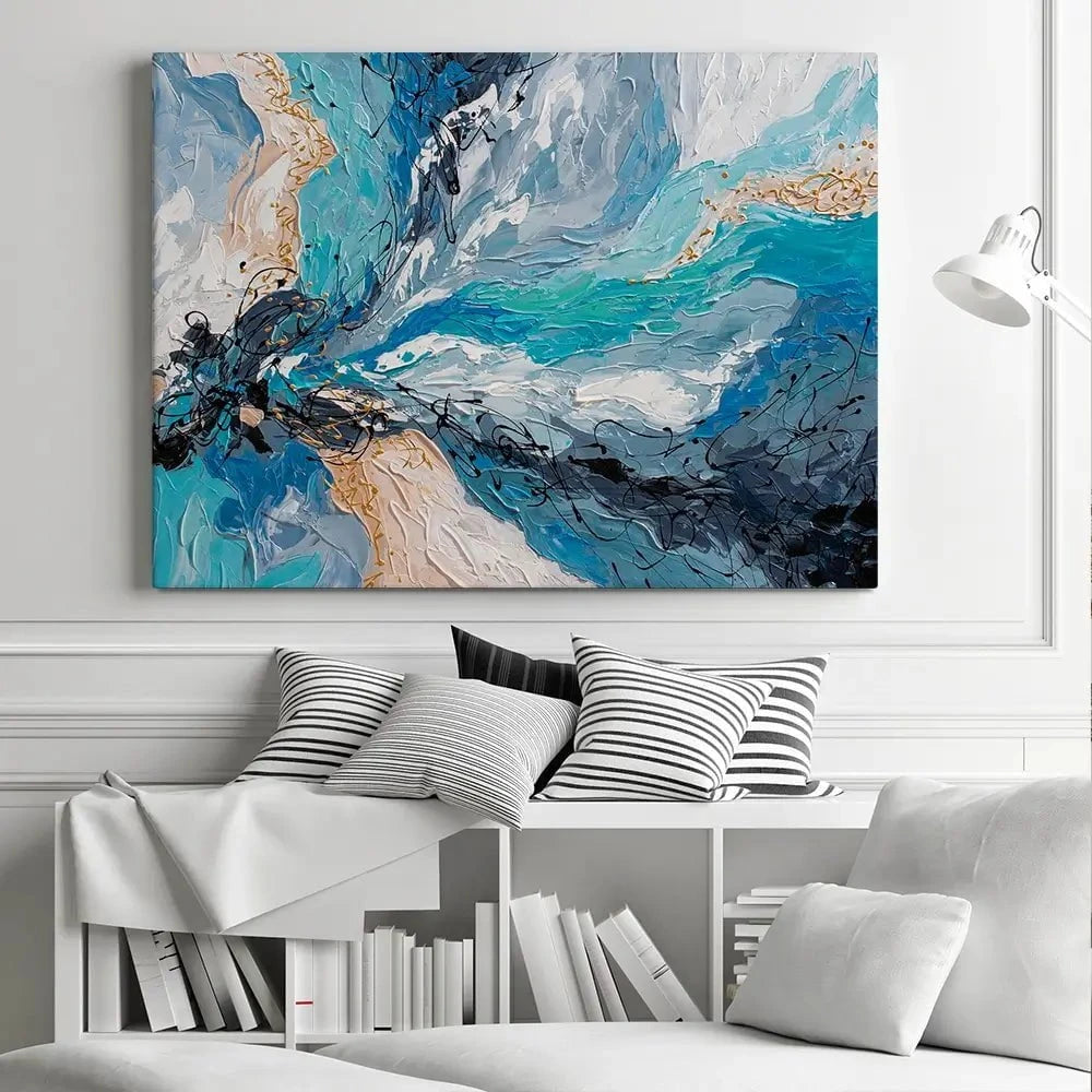 Blue Gold Canvas Print Blue Gold Canvas Print wall art product Olga Tkachyk