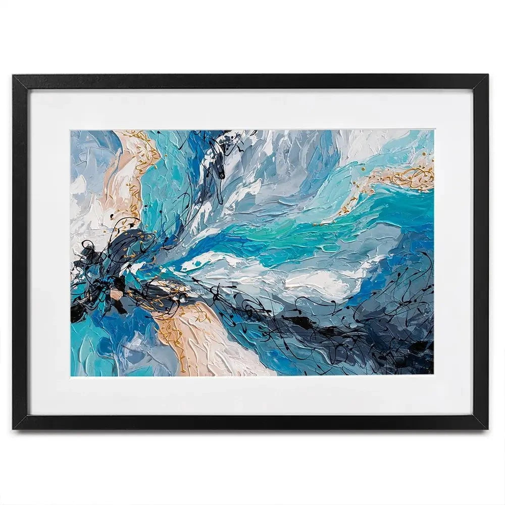 Blue Gold Framed Art Print Blue Gold Framed Art Print wall art product Olga Tkachyk
