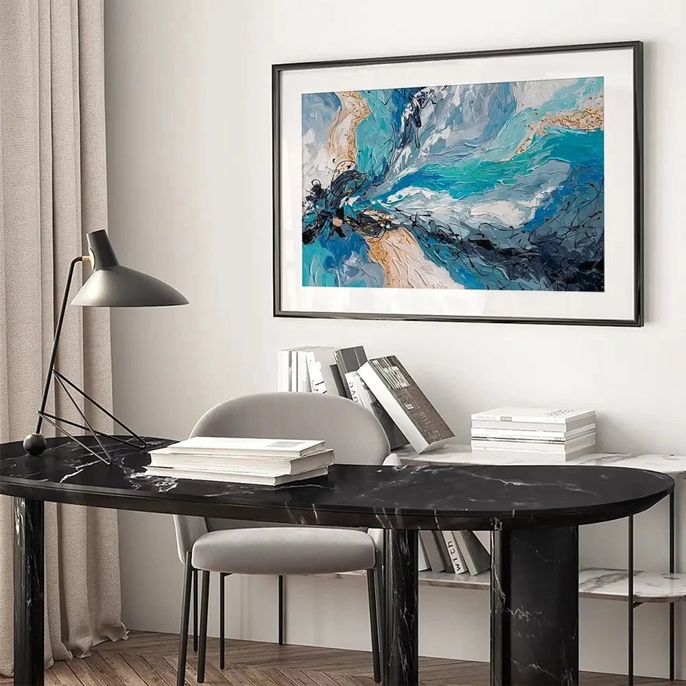 Blue Gold Framed Art Print Blue Gold Framed Art Print wall art product Olga Tkachyk