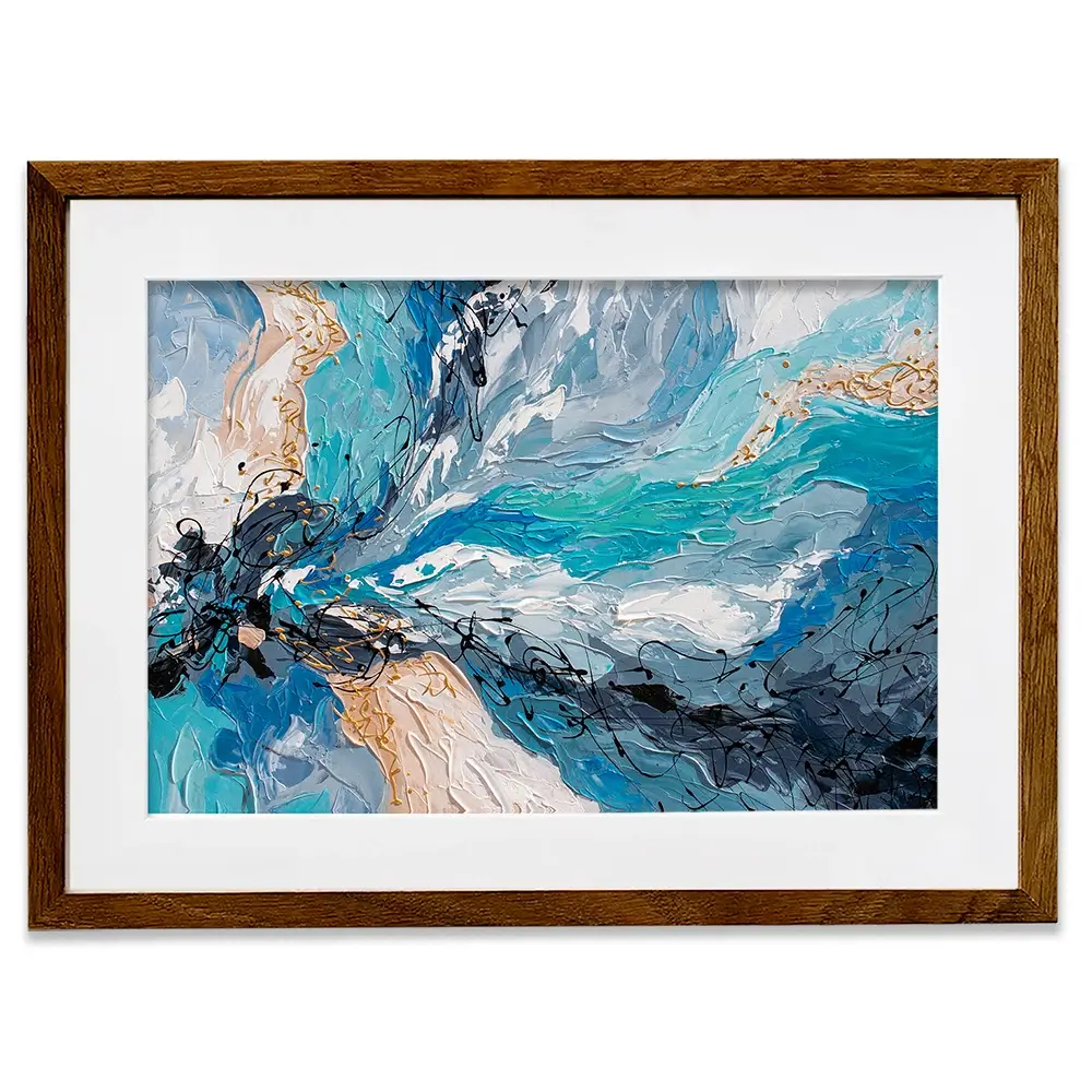 Blue Gold Framed Art Print Blue Gold Framed Art Print wall art product Olga Tkachyk