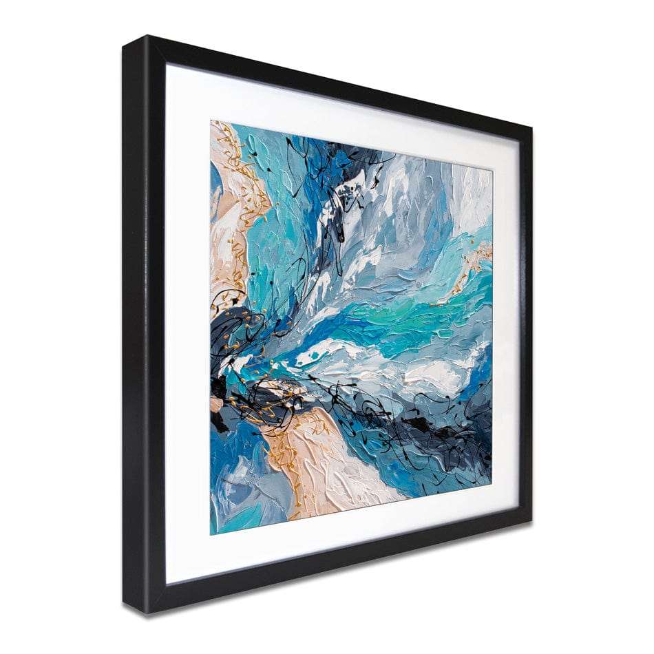 Blue Gold Square Framed Art Print wall art product Olga Tkachyk