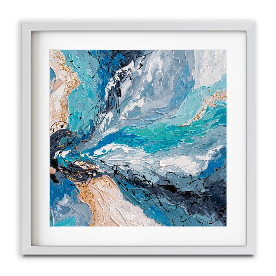 Blue Gold Square Framed Art Print wall art product Olga Tkachyk
