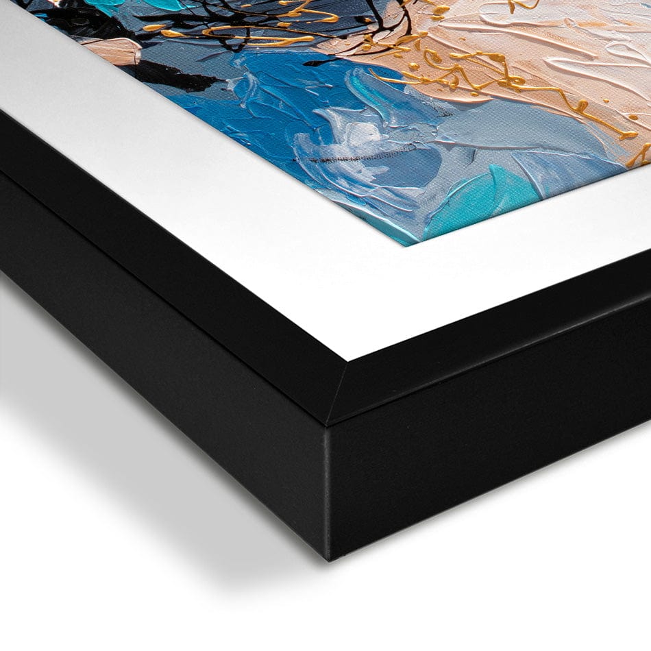 Blue Gold Square Framed Art Print wall art product Olga Tkachyk