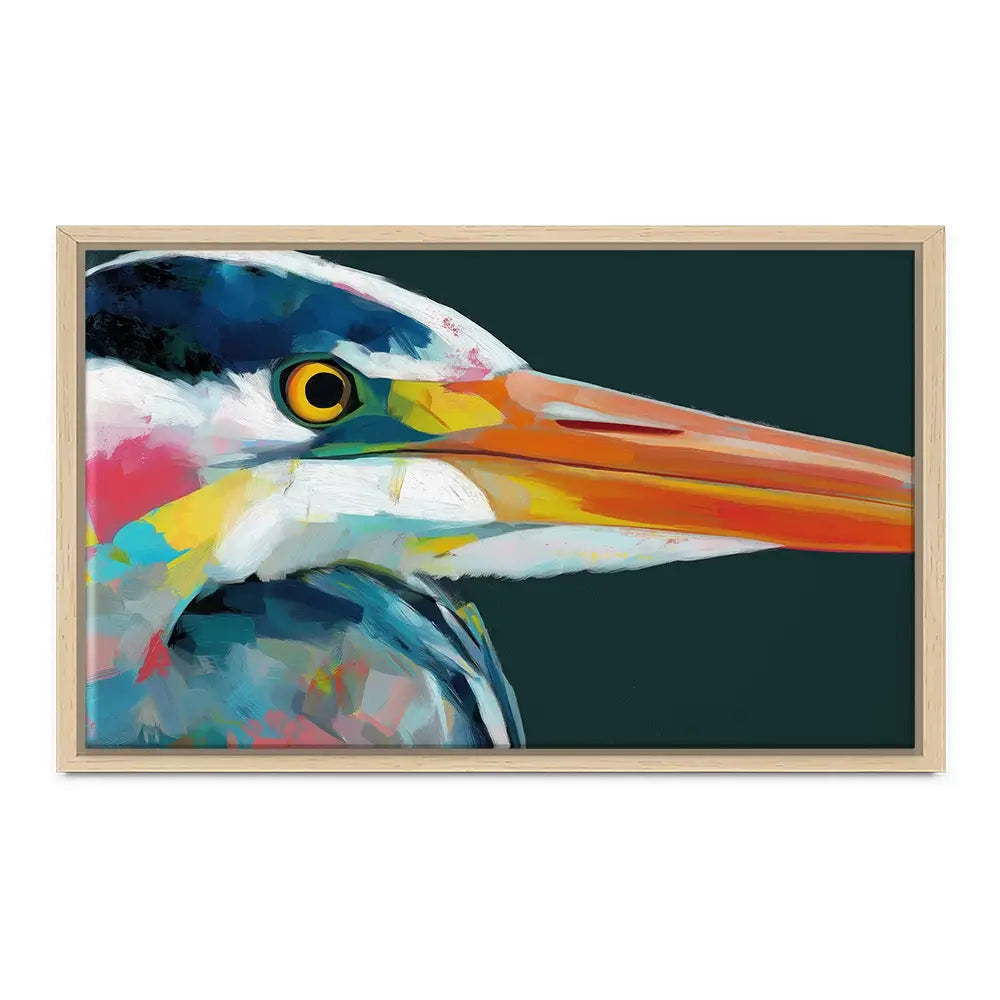 Blue Heron Portrait Canvas Print Blue Heron Portrait Canvas Print wall art product Chromatic Storm Studio