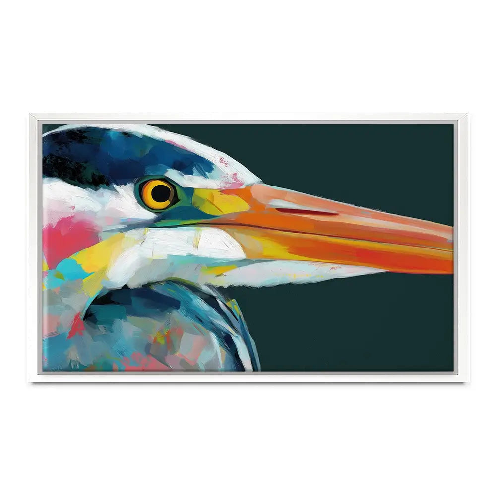 Blue Heron Portrait Canvas Print Blue Heron Portrait Canvas Print wall art product Chromatic Storm Studio