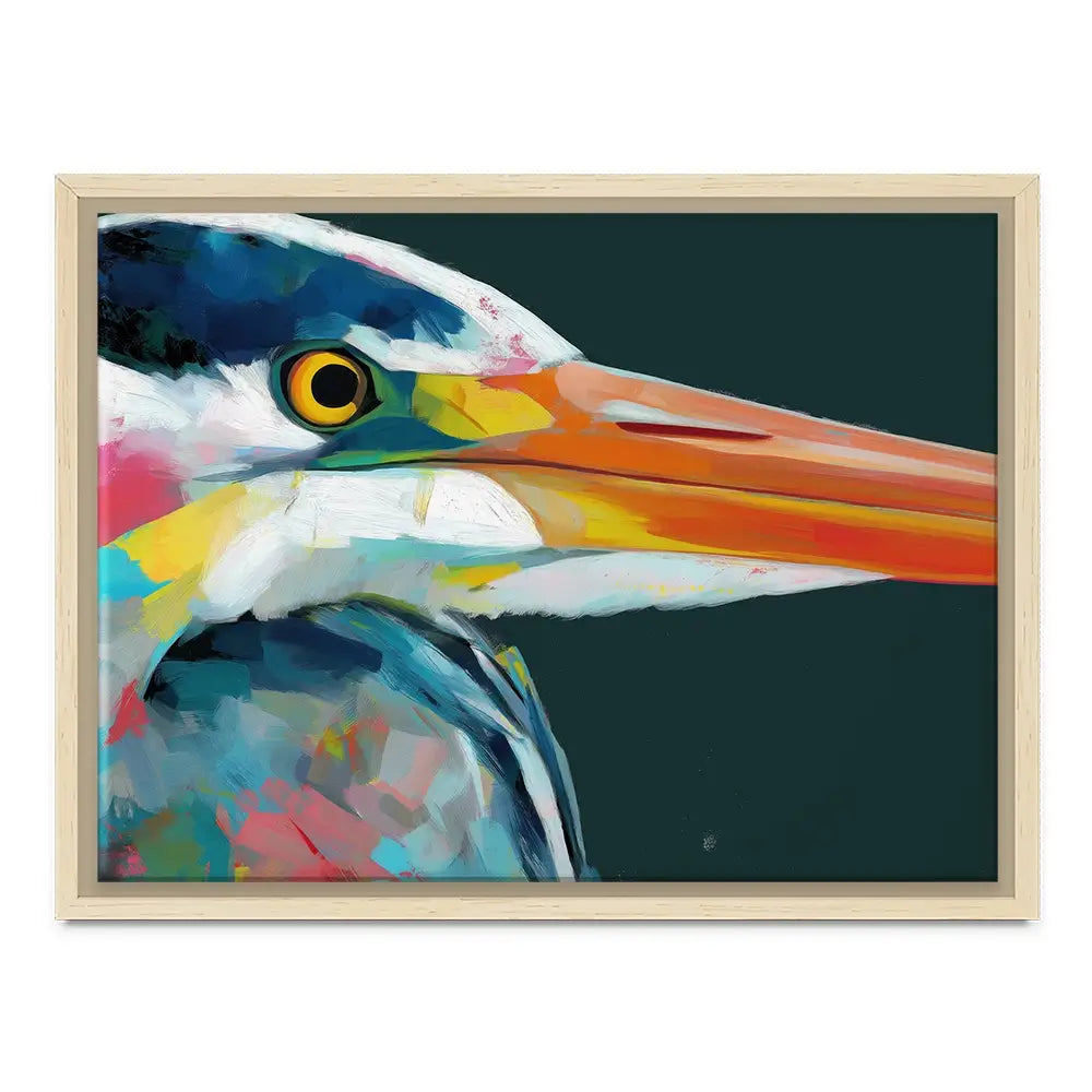 Blue Heron Portrait Canvas Print Blue Heron Portrait Canvas Print wall art product Chromatic Storm Studio