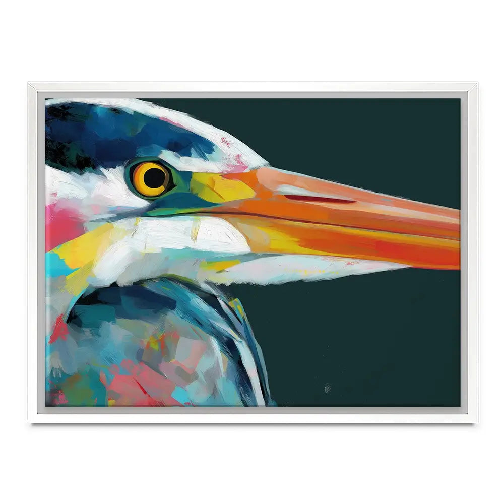 Blue Heron Portrait Canvas Print Blue Heron Portrait Canvas Print wall art product Chromatic Storm Studio
