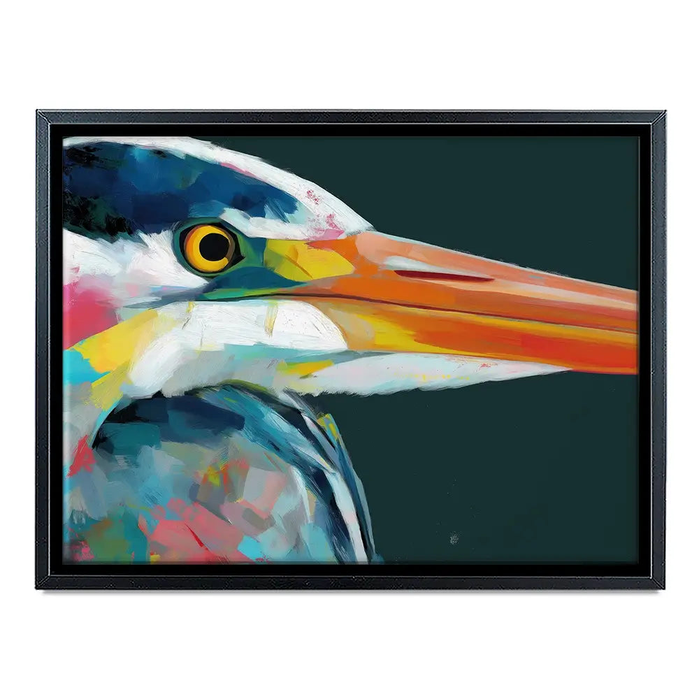Blue Heron Portrait Canvas Print Blue Heron Portrait Canvas Print wall art product Chromatic Storm Studio