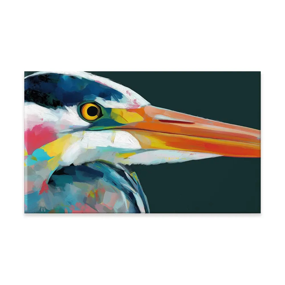 Blue Heron Portrait Canvas Print Blue Heron Portrait Canvas Print wall art product Chromatic Storm Studio